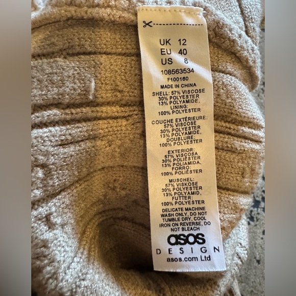 ASOS Design Light Beige Sweater Dress - Picture 6 of 7